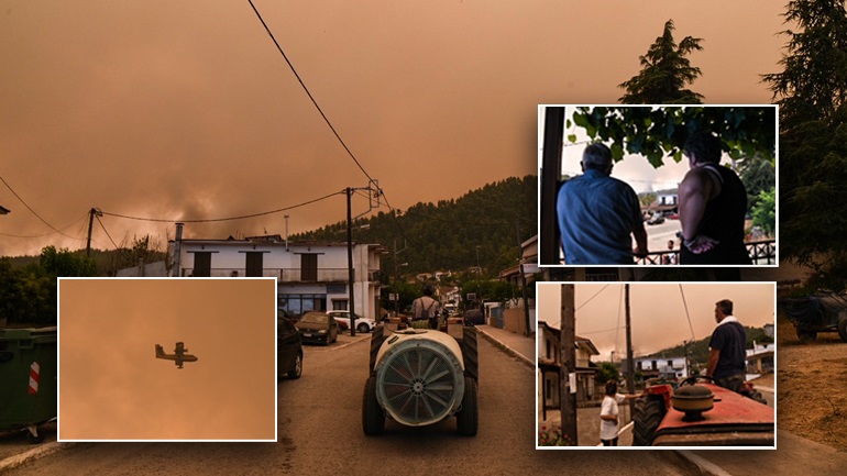 Η φωτιά εισβάλλει στα χωριά του Δήμου Ιστιαίας