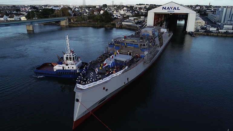 Οι πρώτες φωτογραφίες από την καθέλκυση της γαλλικής Belh@rra, «Ναύαρχος Ρονάρ»