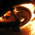 Φωτιά σε δίκυκλο στην Εθνική Πατρών – Κορίνθου