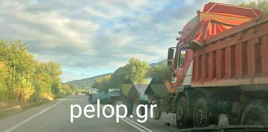 Αχαΐα: Σοβαρό τροχαίο στην «111» με ανατροπή αυτοκινήτου – Ενας τραυματίας ΦΩΤΟ