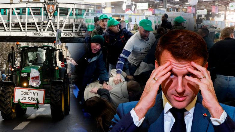 Στα άκρα οι αγρότες στη Γαλλία – Εισέβαλλαν στην Αγροτική Έκθεση του Παρισιού, λίγο πριν μιλήσει ο Μακρόν